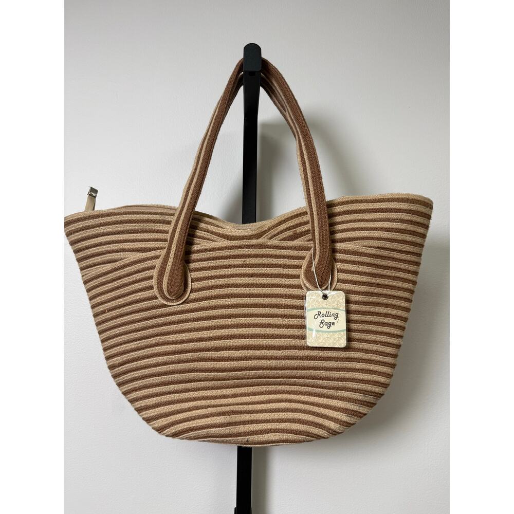 Striped Woven Tote Bag - Picture 2 of 6